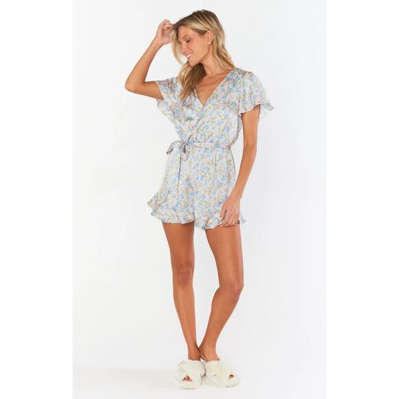 Show Me Your Mumu Say I Do Romper in Charming Rose Luxe Satin L NWT - Picture 3 of 7